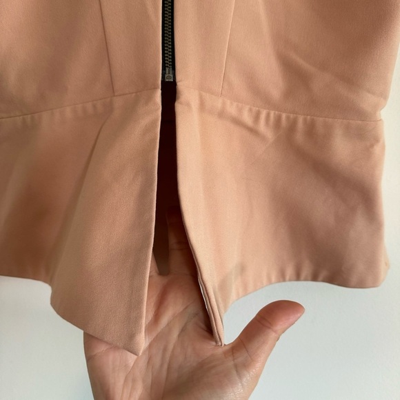 Michelle Mason Nude Blush Choker Plunge Neckline Top size 6 - Picture 7 of 8